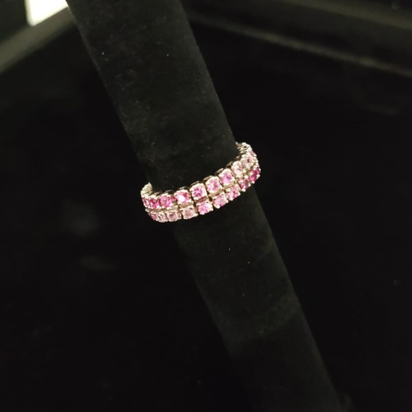 Anello a fascia morbida zaffiri pink